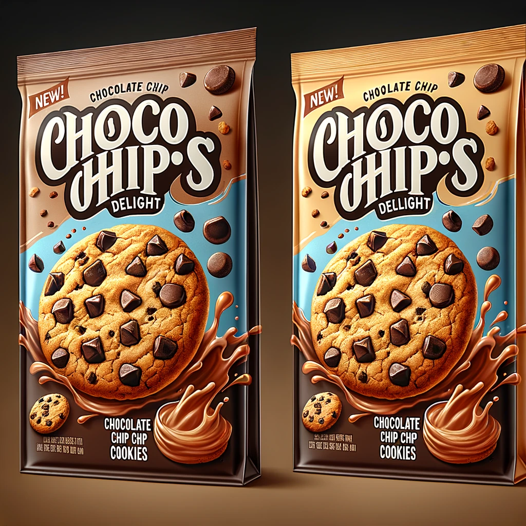 Dalle 3 Use Case-Design packaging for a new ‘chocolate chip cookie’ brand named ‘ChocoChips Delight’